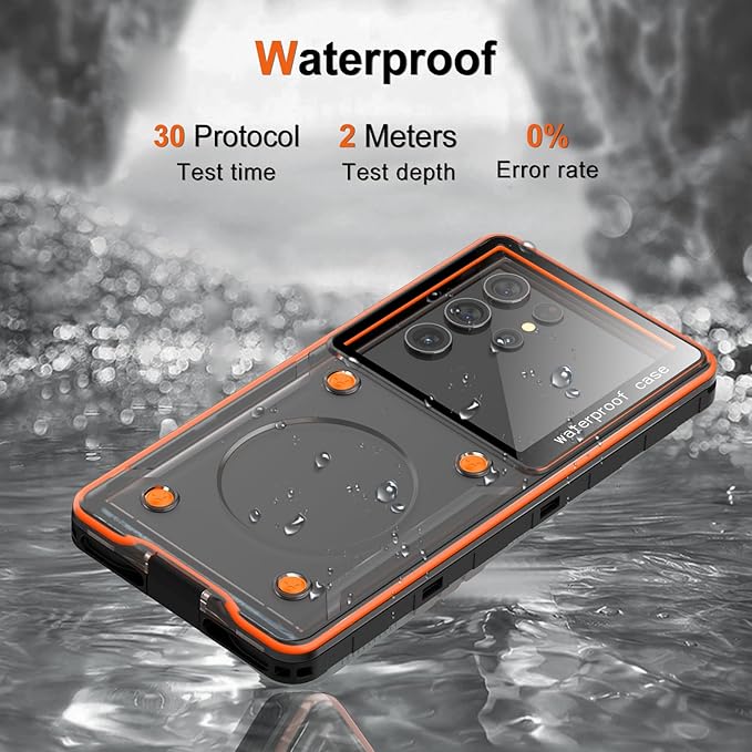 Waterproof Phone Case for Samsung Galaxy A53/ A54/ A55/ A56 [Underwater Touchscreen] with Lanyard, IPX8 Professional Waterproof Diving Case Cover for iPhone/Samsung/Google/Moto -Universal Black
