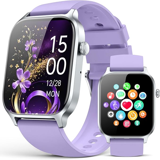 Smart Watches for Women Men, Fitness Tracker Watch with 110 Sports Modes, Step Counter/Sleep Monitor/Pedometer, IP68 Waterproof, Bluetooth Call & Music Control Smartwatch for iPhone/Android,Pueple