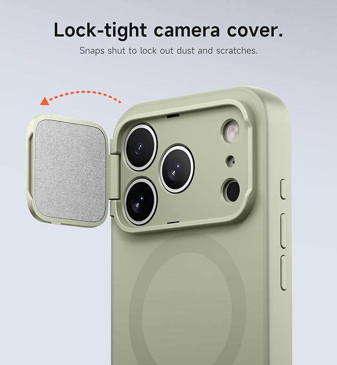SURITCH for iPhone 17 Pro Max Case with Camera Control Cover, Camera Cover and Adjustable Kickstand, Compatible with MagSafe, Shockproof Bumper Protective Cases 6.9 Inch, Green