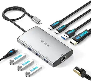 RSHTECH 9-in-1 USB C Hub Multiport Adapter 10Gbps with 4K HDMI, RSH-T09