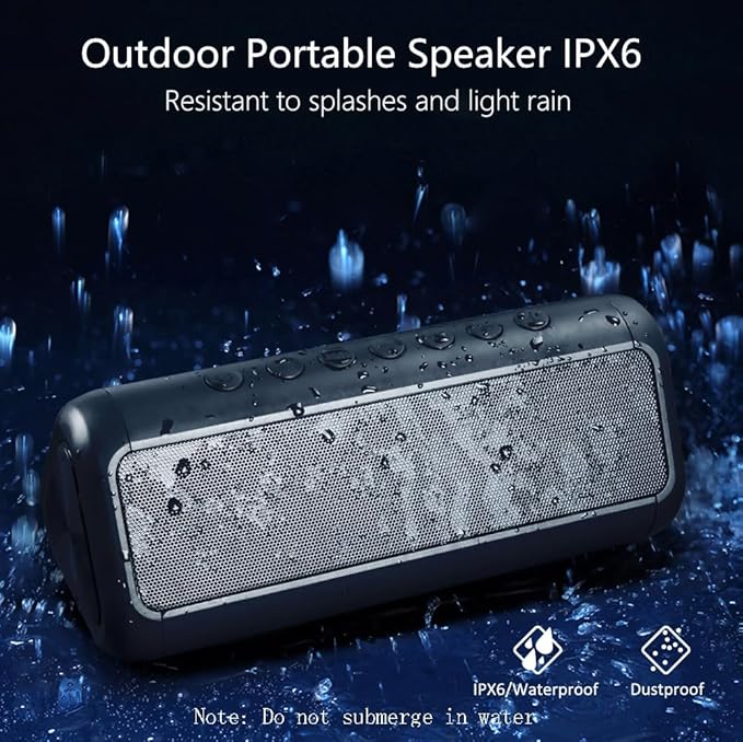 Solar Bluetooth Speaker Portable Wireless, 50H Playtime with HD Stereo Sound,5000mAh Can Charge Cell Phone,BT5.3,Outdoor Waterproof IPX6,TWS Pairing/AUX/TF play for Camping/Beach/Party/travel/Cycling