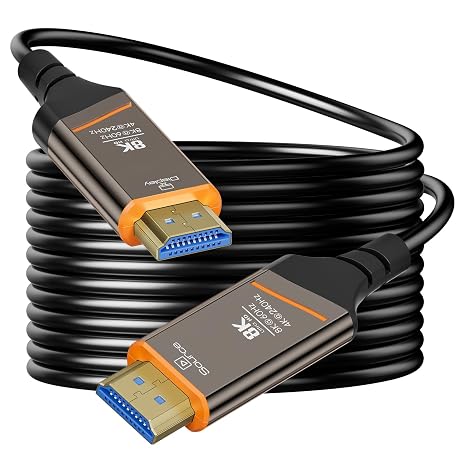 8K Fiber Optic HDMI 2.1 Cable 150FT - High Speed 48Gbps, 8K@60Hz 4K@240Hz