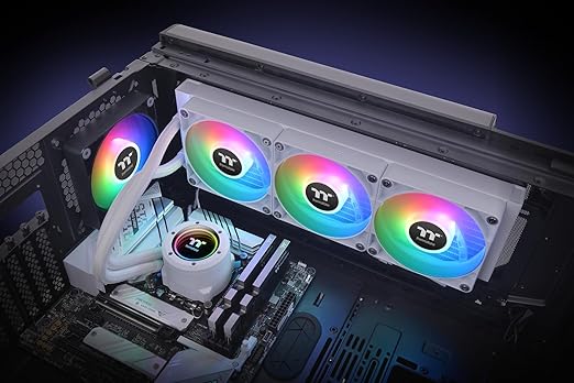 Thermaltake TH360 V2 ARGB Sync/AlO Liquid Cooler/Fan 120mm*3/PWM 500~2000 RPM/Mirror Waterblock/MB ARGB Sync Control/White, CL-W365-PL12SW-A