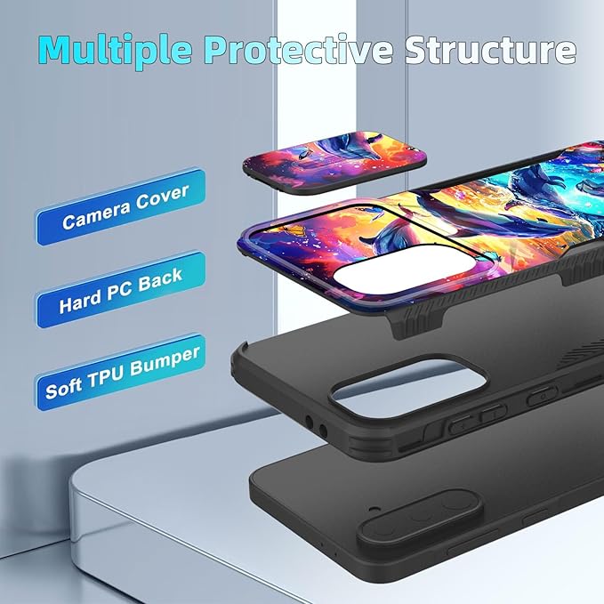 for Galaxy A36 5G/A56 5G Case Built in Slide Camera Lens Cover,Heavy Duty Shockproof Protection Dual Layer Case for Samsung Galaxy A36 5G/A56 5G 6.7" 2025,Dolphins and Butterflies