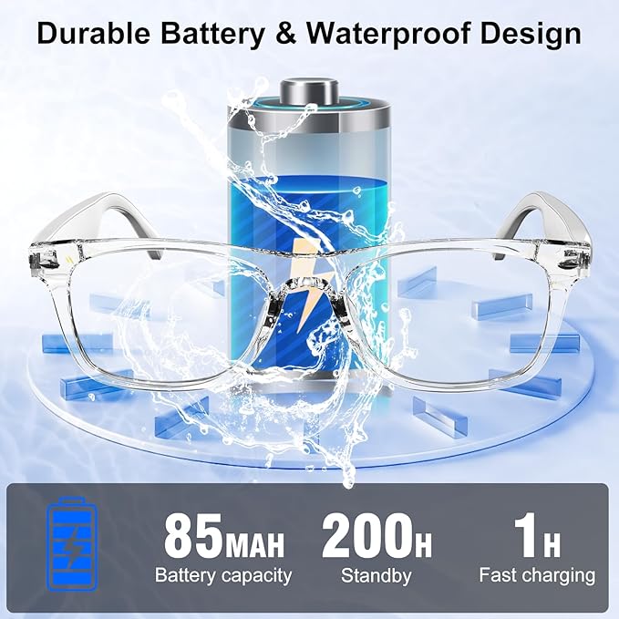 AI Smart Glasses for Men and Women with Chat GPT, Bluetooth Translation Glasses with 164 Languages and Color-Change Lens, Music Playback & Hands-Free Calls, UV & Blue Light Protection