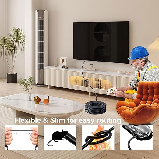 Fiber Optic 150 ft hdmi Cable,18Gbps 4k Ultra high Speed Support 4K@60Hz(4:4:4 RGB) HDR10,HDCP2.2,eARC,3D,CEC Unidirectional Active 2.0 Cord,Shielding Interference,Slim and Flexible