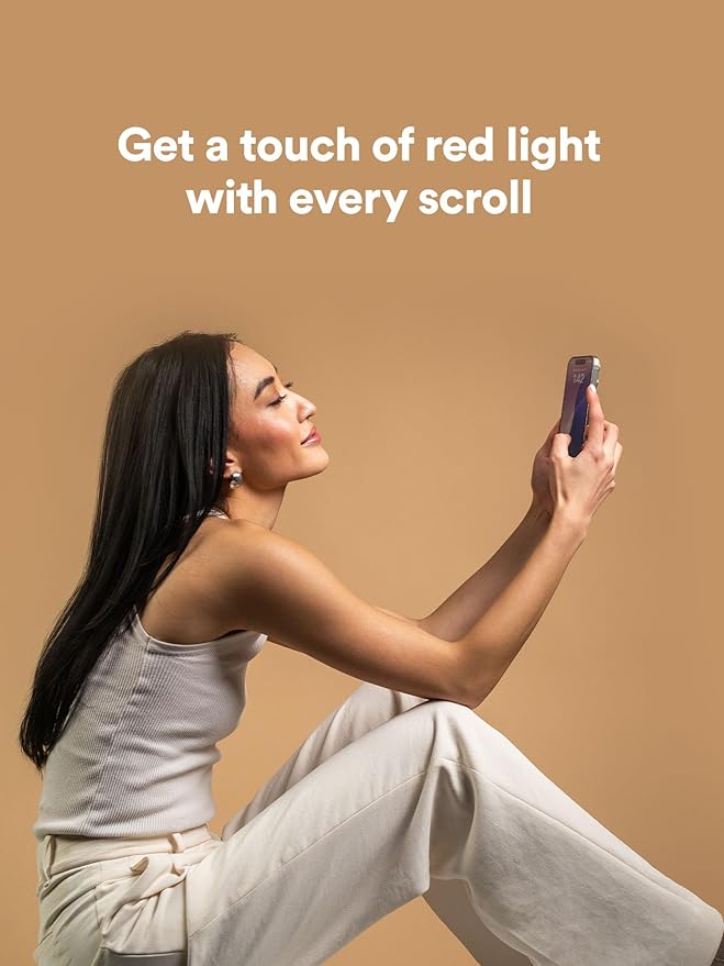 BodyGuardz Red Light Converter Privacy Screen Protector – Passive Red Light Therapy for Face - Promotes Better Sleep, Healthier Skin, Reduced Eye Strain - Privacy Glass, Easy Install (iPhone 17)