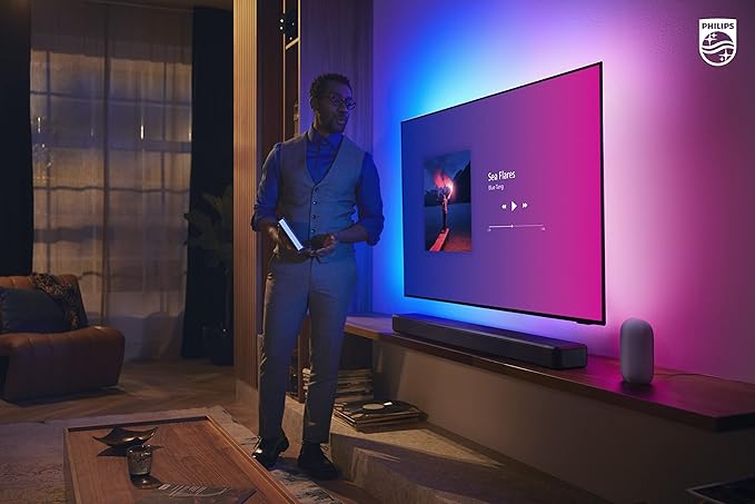 PHILIPS Fidelio FB1 7.1.2-Channel Surround Sound Soundbar with Integrated Dolby Atmos and Subwoofer + DTS Play-Fi, All-in-One, Premium Design and Materials