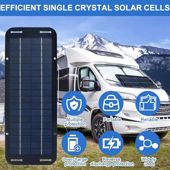Solar Charging Panel, 60W 12V Portable Solar Panel Solar Panel Battery Charger for Caravan Car Van Boat