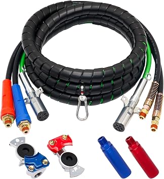 15FT 3 in 1 ABS & Power Air Line Hose with Glad Hands & Handles Grips