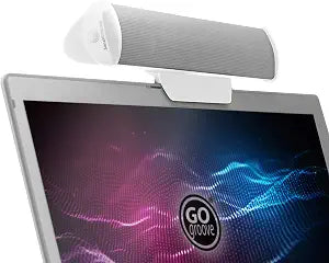GOgroove SonaVERSE USB Speakers for Laptop Computer - USB Powered Mini Sound Bar with Clip-On Portable External Speaker Design for Monitor, One Cable for Digital Audio Input and Power (White)