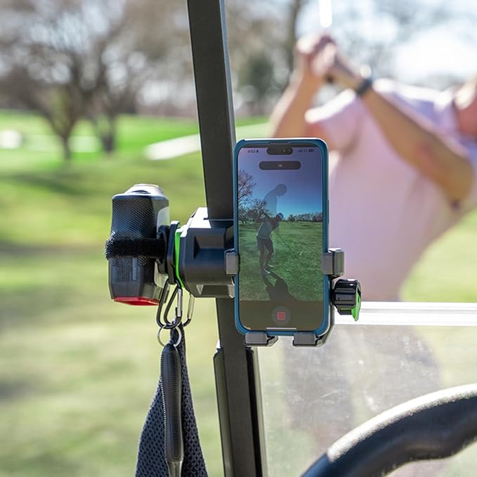 Method Golf RiderStack Pro Pack- Magnetic Golf Cart Phone Holder Plus Range Finder Magnetic, MagStack Microfiber Towel and Club Brush with MagStack Tile- Compatible with EZGO, Club Car and Yamaha