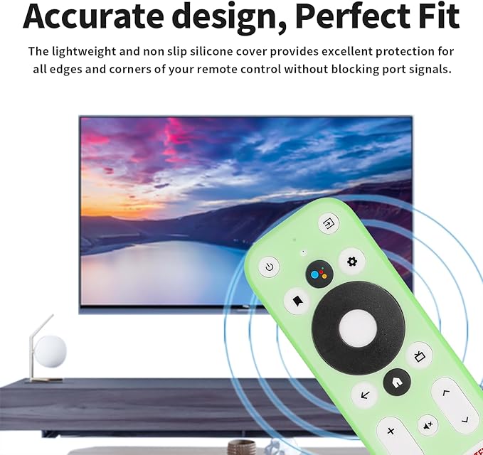 Silicone Remote Control Case Compatible with Onn 100024646 100026240 4K UHD Stick TV Box Remote Shockproof Protective Shell Cover with a Lanyard (Fluorescent Green)