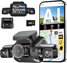 HUPEJOS AI 360° View 4K Dash Cam Front and Rear, 4 Channel Camera for Car - Image 1