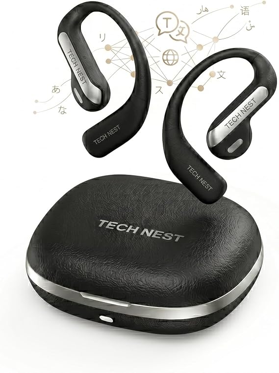 AI Translation Earbuds Real Time, 159 Languages, Audifonos Traductores Inglés Español, Translator Earbuds for iPhone & Android,3-in-1 Bluetooth Headphones for Travel, Business (Black)