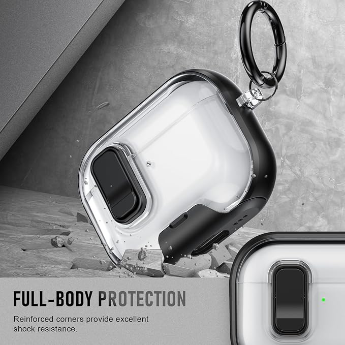 for AirPods Pro 3 Case (2025) with Phone Stand & Cleaner Kit, Cute Soft Silicone Cover for AirPods Pro 3rd Genera case with Keychain for Women Men with Keychain for Airpod Pro case(2025) Black