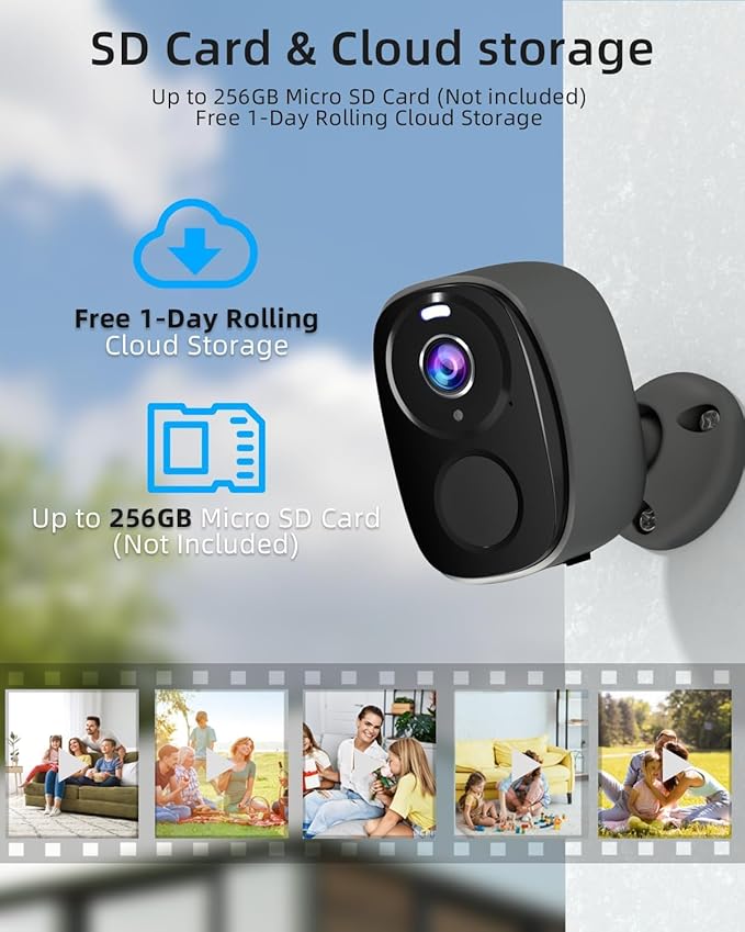 ELECCTV 5G/2.4G WiFi Security Cameras Wireless Outdoor, 2K 5G Security Camera with AI Motion Detection, Color Night Vision, Siren, IP65, 2-Way-Audio, Support Alexa&Google Assistant, Cloud/SD (4)