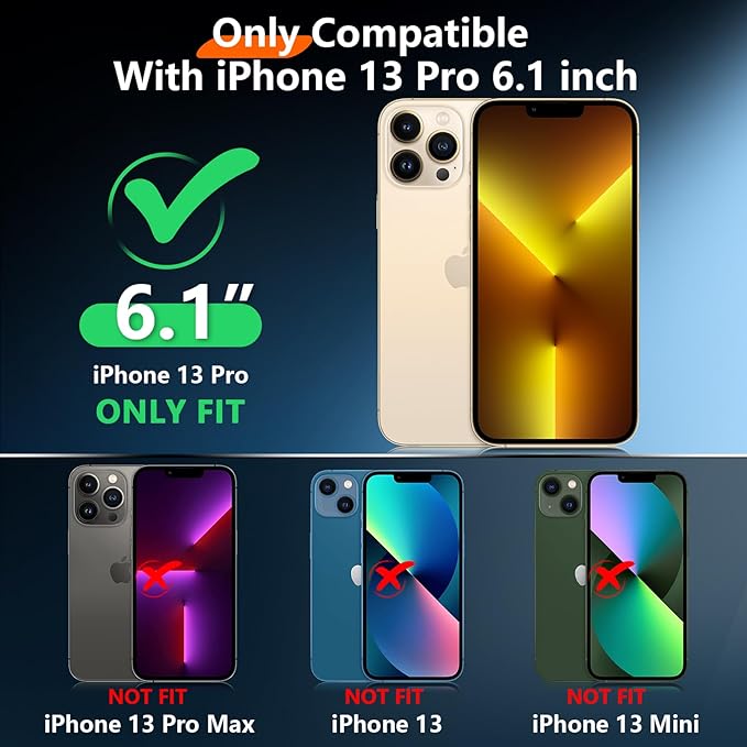 2024 New for iPhone 13 Pro Case Waterproof,[Built-in Screen Protector & Camera Protector][Full Body Shockproof][IP68 Underwater][Dustproof][Dropproof] Phone Case for iPhone 13 Pro 6.1"