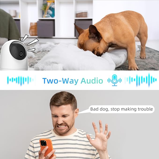Rraycom 4Pack 2K Security Camera Indoor 5G/2.4 GHz Wi-Fi, Baby Monitor Pet/Dog Camera 360-Degree for Home Security, Smart Motion Tracking, 24/7 Live View, Night Vision, Compatible with Alexa