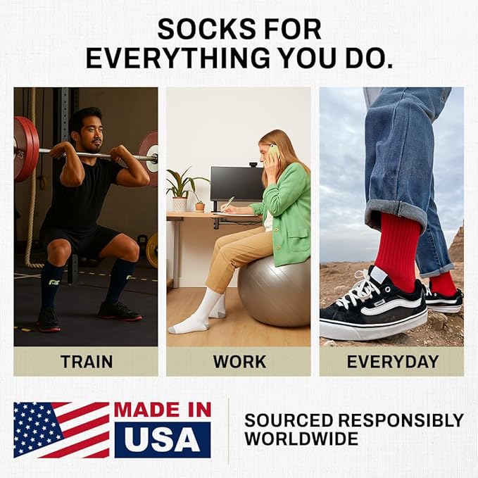 PRO Compression Running Marathon Socks - Calf-Length Travel and Sports Compression Socks for Foot and Ankle Support, Unisex