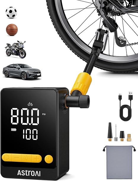 AstroAI Bike Pump, 12s Fast Inflate Bicycle Pump, Air Pump for Car Tires