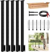 16-20ft Side Mount Cable Railing Post Kit for 36" Deck Level Railing