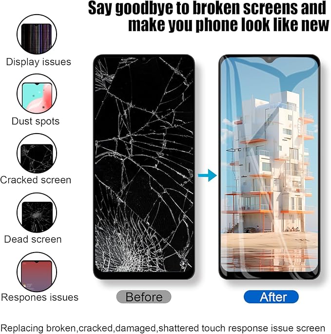 EFAITHFIX for Samsung Galaxy A04S A047 Screen Replacement with Frame 6.5 Inch LCD Display Digitizer for Samsung A047U A047A A047W A047F/DS Screen Replacement Touch Screen Assembly with Repair Tools