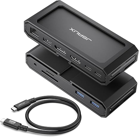 JSAUX 11 in 1 USB C Docking Station for Handheld Gaming, 8K HDMI and DisplayPort, 100W PD Pass Through, Gigabit Ethernet, USB C Data, 3 USB A, SD TF, 3.5mm Audio, Steam Deck, ROG Ally, MacBook-HB1101