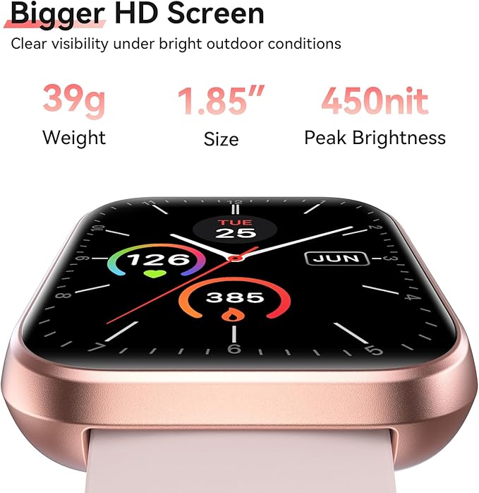 Smart Watches for Women, 1.85" HD Alexa Smart Watch for Android Phones & iPhones with Calls/Messages/Reminders, 3ATM 120+ Sport Modes Fitness Tracker Watch for Women with Heart Rate/Sleep/SpO2 Monitor