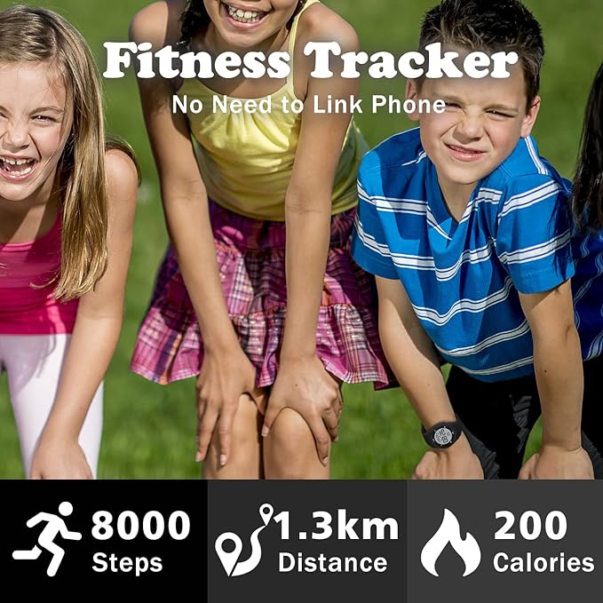 Kids Watches for Girls Boys Digital Sport Watch with Step Counter Pedometer Vibration Alarm Clock, No App Waterproof Fitness Tracker Kids Watch Boys Girls Teens Students Ages 5-16