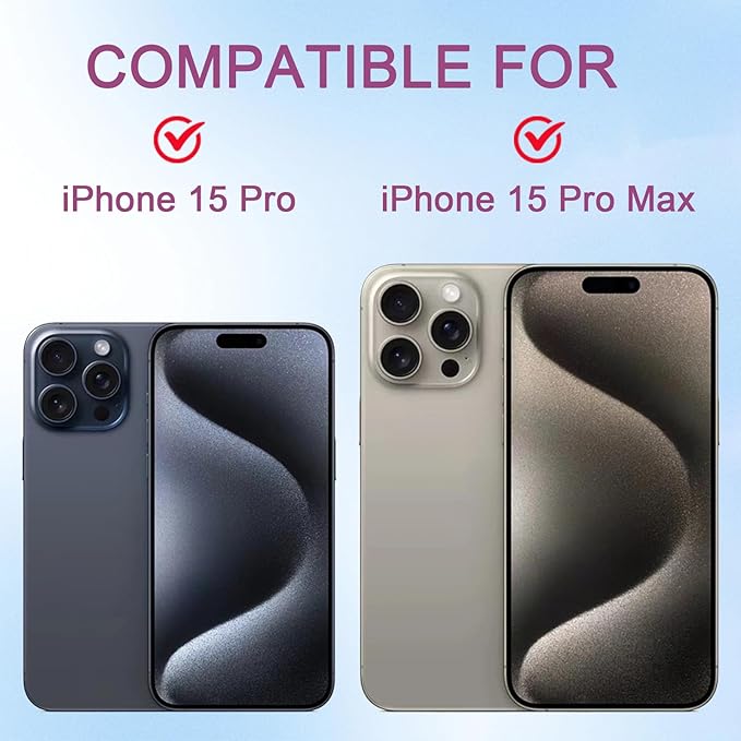 Phone Camera Lens Cover Compatible for Phone 15 Pro/ 15 Pro Max,Camera Lens Protector to Protect Privacy and Security,Strong Adhesive Black-2 Pack