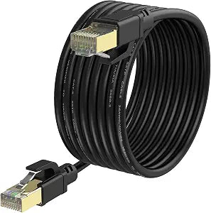 Cat8 Ethernet Cable, Internet Network Cord, 40Gbps 2000Mhz LAN Wires, High Speed SSTP LAN Cables with Gold Plated RJ45 Connector for Router, Modem, Gaming, Xbox (300ft)