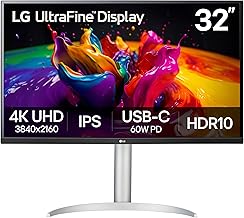 LG 32UP83AK-W 32-inch Ultrafine 4K UHD (3840 x 2160) IPS Computer Monitor, 60Hz, HDR10, Built-in Speaker, Reader Mode, HDMI, DisplayPort, USB Type-C 60W PD, Tilt/Height/Pivot Adjustable Stand, White - Image 1