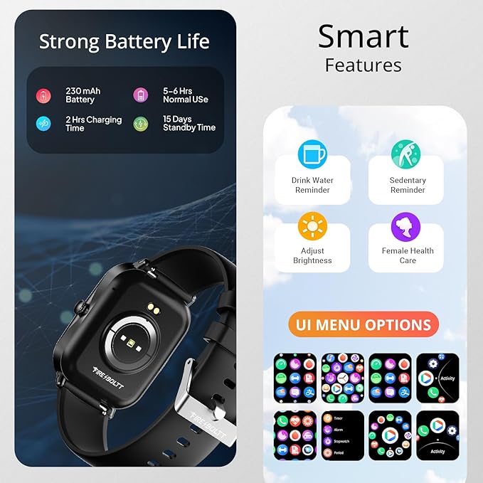 Fire-Boltt Ninja Call Pro Max 51.05mm (2.01 inch) Display Smart Watch, Bluetooth Calling, 120+ Sports Modes, Health Suite, Voice Assistance (Black)
