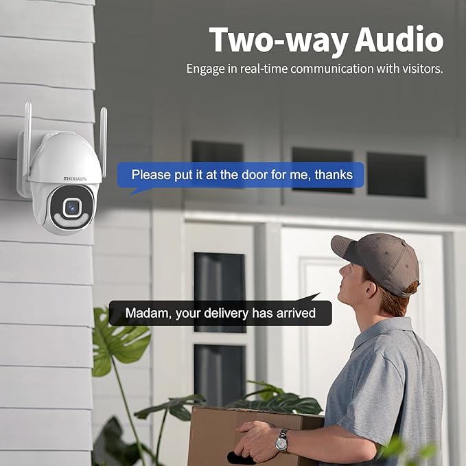 2K Security Cameras Outdoor Wired, 5G/2.4G WiFi Cameras with Color Night Vision, PIR Motion Detection, Two-Way Voice, 360° View Pan/Tilt for Outdoor Area, Parking Lot, Home Security