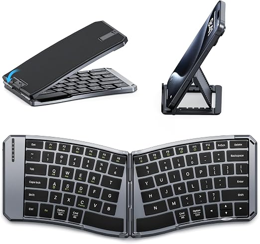 MoKo Ergonomic Foldable Keyboard, Split Portable Folding Bluetooth Keyboard