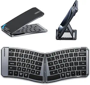 MoKo Ergonomic Foldable Keyboard, Split Portable Folding Bluetooth Keyboard