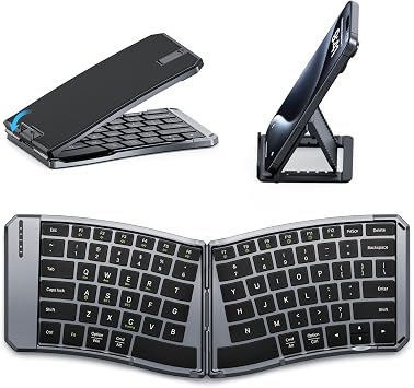 MoKo Ergonomic Foldable Keyboard, Split Portable Folding Bluetooth Keyboard