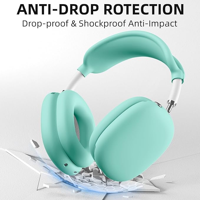 Lerobo Case Cover for AirPods Max Headphones, Soft Silicone Earcup/Anti-Scratch Earpad Case Cover/Headband Cover, Accessories Protective Cover for Apple AirPods Max2024/2020（Turquoise）