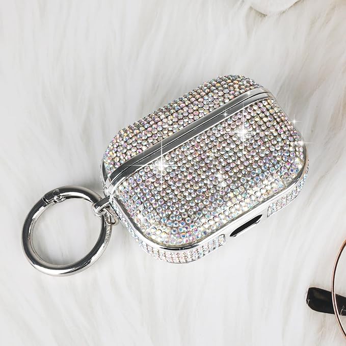 LUVI for AirPods Pro 3 Diamond Case Rhinestone Bling Glitter Crystal Shiny Sparkle Cute for AirPods Pro 3 Cover for Girls Women Wireless Charging Luxury Skin Colour
