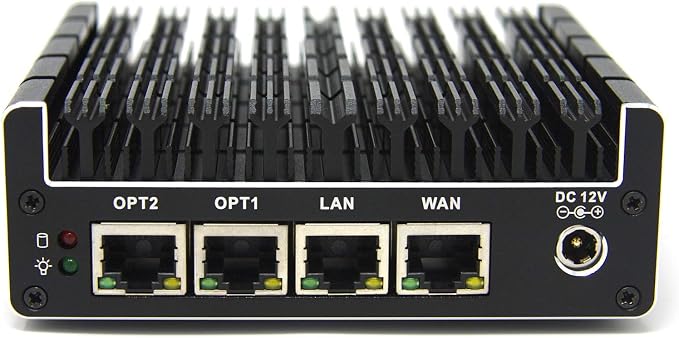 Protectli Vault FW4C - 4 Port, Firewall Micro Appliance/Mini PC - Intel J3710, 2.5G Ports, AES-NI, 8GB DDR3 RAM, 120GB SSD