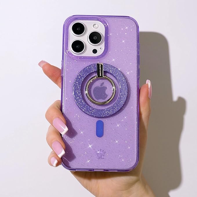 VELVET CAVIAR Compatible with MagSafe Phone Grip - Magnetic Ring Holder with Adjustable Stand - Removable MagSafe Accessories for iPhone 16, 15, 14, 13, 12 (Lilac Stardust)