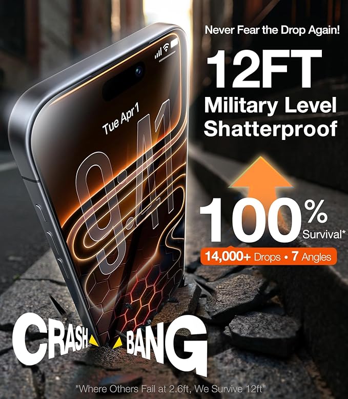 UltraGlass Ultra 9H+ Glass for iPhone 14 Pro Max Privacy Screen Protector [No.1 Military Grade Shatterproof & 100% Anti Spy] Glass Privacy Screen iPhone 14 Pro Max Tempered [Longest Durable], 2 Packs