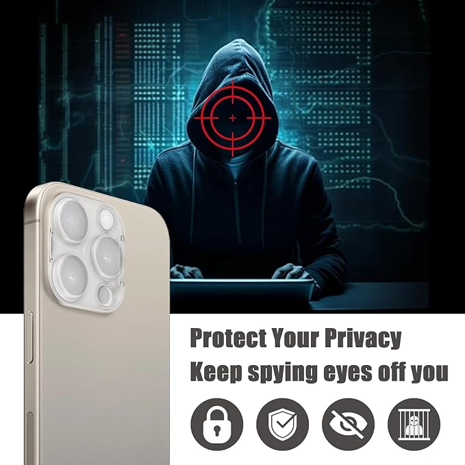 Camera Lens Cover Compatible for iPhone 14 Pro/14 Pro Max/15 Pro/15 Pro Max /16 Pro/16 Pro Max,Camera Lens Protector to Protect Privacy and Security,Strong Adhesive -2 Pack-Clear