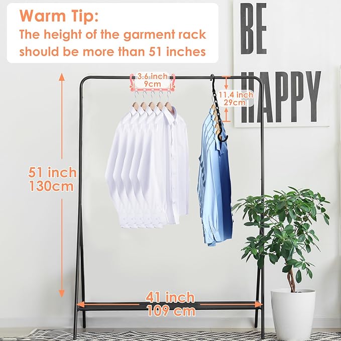 Closet Organizers and Storage, Sturdy Space Saving Hanger for Heavy Clothes, Upgraded Cascading Hangers, Magic Closet Organization Clothes Hangers, College Dorm Room Essentials for Girls, 8 Pack