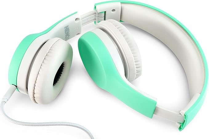 Nenos Kids Headphones Children's Over Ear Computer Volume Limited for Kids Foldable (Mint)