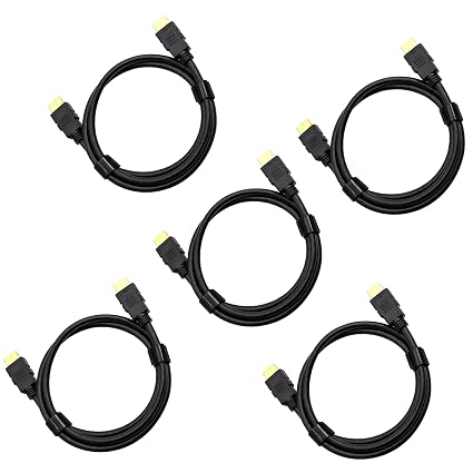 4K 6 ft HDMI Cable 5-Pack 2.0 Ultra HD Cord, 18Gbps High-Speed