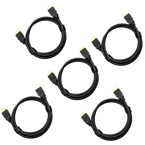 4K 6 ft HDMI Cable 5-Pack 2.0 Ultra HD Cord, 18Gbps High-Speed