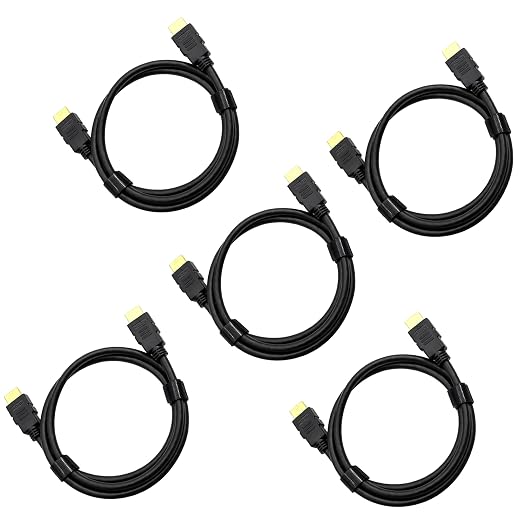 4K 6 ft HDMI Cable 5-Pack 2.0 Ultra HD Cord, 18Gbps High-Speed