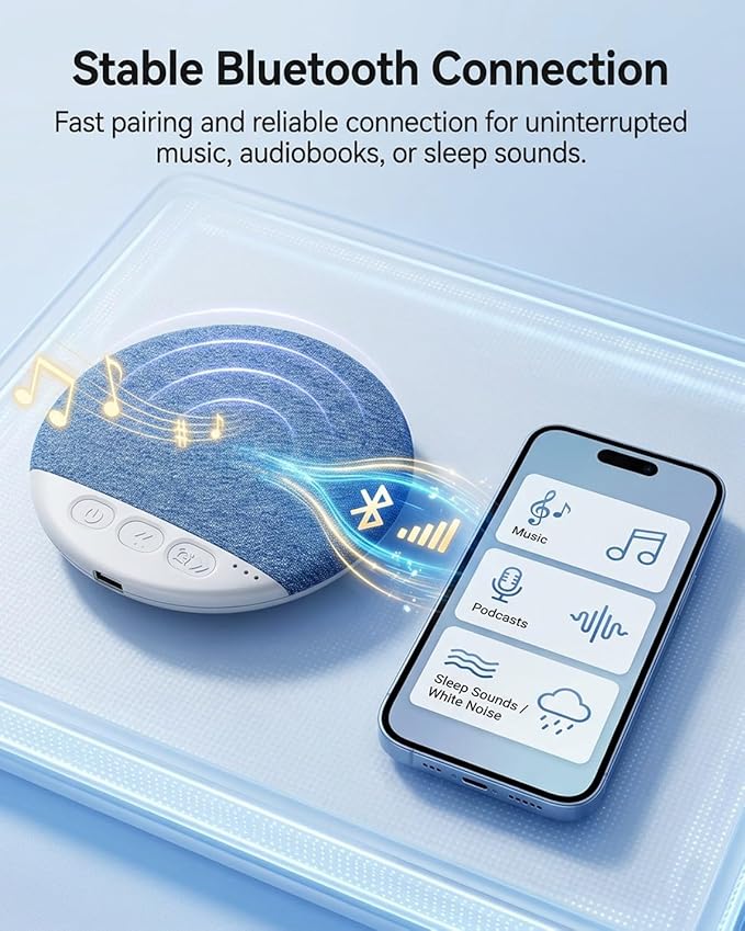 Bone Conduction Pillow Speaker, Bluetooth Under Headrest Sound Box with Timer, Ultra Thin Private Audio Machine for Sleeping, Wireless Bedside Music Aid, Portable Night Rest Gadget(3pcs#C)